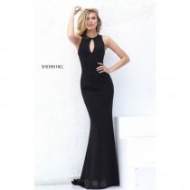 wedding photo - Black Sherri Hill 50752 - Sleeveless Jersey Knit Zippers Dress - Customize Your Prom Dress
