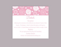 wedding photo -  DIY Wedding Details Card Template Editable Word File Instant Download Printable Details Card Floral Pink Details Card Rose Information Card