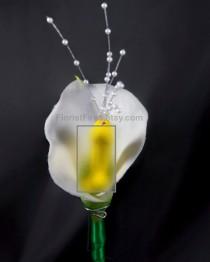 wedding photo - Calla Willy™ Calla Lily Penis Wedding Boutonniere Corsage Bachelor Bachelorette Party Silk Flower Accessory