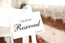 wedding photo - Reserved Sign, this row reserved card, wedding ceremony decor, reserved seating wedding signage