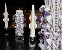 wedding photo - Lavender&Ivory Wedding unity candle set, Unity candle, unity candles, wedding ceremony, unity candle SET -