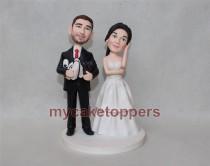 wedding photo - Custom wedding Cake Toppers/  Figurine/ personalized/ birthday cake toppers/ customzied cake topper  from your photo