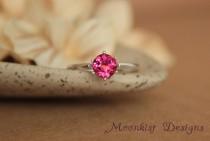 wedding photo - Blush Pink Topaz Vintage-style Classic Solitaire in Sterling Silver - Engagement Ring, Promise Ring, Gemstone Ring
