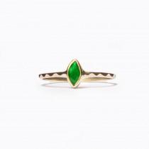 wedding photo - Emerald Engagement Ring, 14k Gold Ring, Alternative Wedding Ring, Green Gold Ring, Natural Emerald Ring, Stacking Ring, Delicate Ring