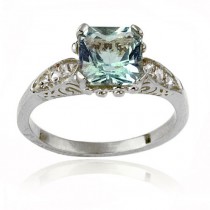 wedding photo - Aquamarine Engagement Ring, March Birthstone, Art Deco Ring, Aquamarine Jewelry, Aquamarine Statement Ring, Birthstone Ring, Engagement Ring