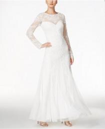 wedding photo - Adrianna Papell Beaded Illusion Sweetheart Gown