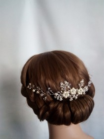 wedding photo -  Bridal Hair Piece, Bridal Hair Vine, Wedding Hair Vine, Bridal Head Piece, Pearl hair Piece, Crystal Headpiece Hair Vine, Hair Jewelry