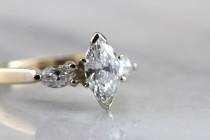 wedding photo - Magnificent Marquise: an Incredible Cats Eye Cut Diamond Engagement K6P3D6-R