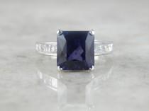 wedding photo - Spectacular, Our Finest Indigo Sapphire from Sri Lanka, Set in White Gold 31FY96-P
