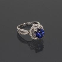 wedding photo - Sapphire ring, Blue sapphire ring, Gold sapphire ring, Anniversary ring, 14k anniversary ring, Halo ring, Gold halo ring, Gemstone ring