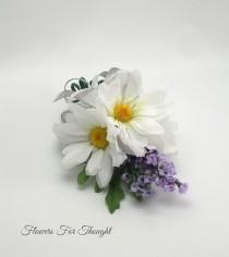 wedding photo - Daisy Lavender Corsage, Wedding, Prom, Special Occasion Flowers