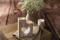 wedding photo - Wooden heart candle holders, Rustic candle holders, Wooden tea light holder, Valentine's gift, Rustic Wedding Decor, Woodland centerpiece