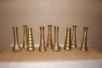 wedding photo - Gold Wedding Decor / Huge lot of Gold Vases / Gold Bud vases / Lot of 10