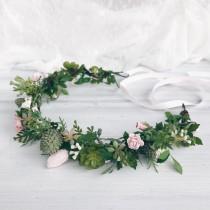 wedding photo - Flower crown, Bridal flower crown, Floral crown, Bridal floral crown, Woodland wedding, Wedding flower crown, Pink flower crown, Weddings
