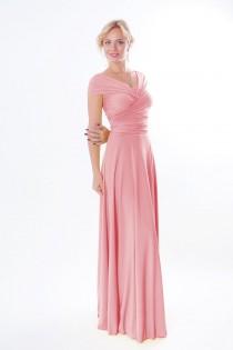 wedding photo - Pink coral nfinity Dress - floor length  wrap dress