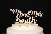 wedding photo - Personalized Mr. and Mrs.  Wooden Wedding Cake Topper