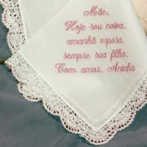 wedding photo - Personalized Wedding Handkerchief Portuguese Hankie Embroidered No. 401