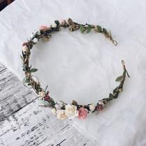 wedding photo - Bridal rustic crown, Bridal leaf crown, Bridal headband, flowergirl crown, bridal floral crown, woodland halo, bridal wreath, flower crown