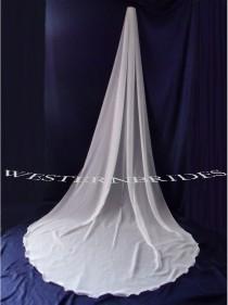 wedding photo - Cathedral chiffon veil. White or ivory your choice.