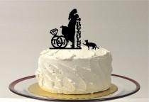 wedding photo - ADD YOUR CAT Personalized Wedding Cake Topper with Your Initials & Last Name Silhouette Cake Topper Bride + Groom + Pet Cat Monogram