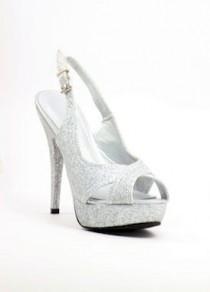 wedding photo - Silver Glitter Shoes!!