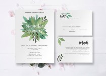 wedding photo - Watercolor Greenery Floral Wedding Invitation - Custom Printable Downloadable Invitation Suite