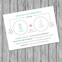 wedding photo - Science / Chemistry Themed Bridal Shower or Engagement Invitation
