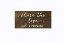 wedding photo - Wedding Hashtag Sign, Instagram, Facebook, Twitter, Rustic Wooden Wedding Sign, Social Media Sign 