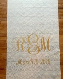 wedding photo - Initial Glitter Monogrammed Aisle Runner for  WEDDING or Special Event - 25ft - Personalized for YOUR ceremony