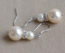 wedding photo - Champagne  Pearl earrings,glass pearl earrings, earrings,dangle pearl earrings,Wedding earrings,bridesmaid earrings,Jewelry