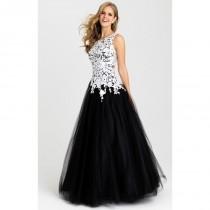 wedding photo - Black/White Madison James 16-342 Prom Dress 16342 - Ball Gowns Lace Open Back Dress - Customize Your Prom Dress
