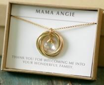 wedding photo - Mother of the groom gift from bride to mom necklace gold, mother of bride necklace for mom birthstone - Lilia