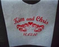 wedding photo - Custom printed Adult Party Bibs! 50/pack with one color personalized imprint, Lobster Bibs, BBQ, Grilling Bibs. We're the manufacturer!