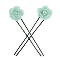 wedding photo - Polymer clay jewelry Miniature roses Hair Pin Gift Ideas for Her