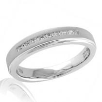 wedding photo - Ladies' Diamond Accent Wedding Band in Sterling Silver