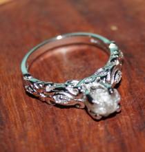 wedding photo - Gray Raw diamond ring, Gray white diamond ring, Uncut diamond ring, engagement ring, Gemstone Ring, rough diamond ring, natural diamond ring