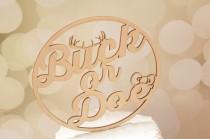 wedding photo - Buck or Doe Gender Reveal Cake Topper Baby Shower Cake Topper Rustic Baby Shower