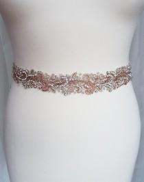 wedding photo - Rose gold bridal belt, Rose gold belt, rose gold sash, luxury bridal belt, wedding belt, blush belt, hand beaded belt, jewelled belt, LYDIA