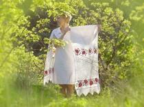 wedding photo - Antique Ukrainian Wedding Towel Rushnyk rare embroidered linen lace 3.28 yards 1920s, rustic wedding Ceremonial Towel, free shipping