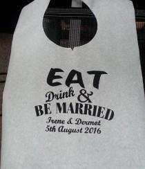 wedding photo - Custom printed Adult Party Bibs! 75/pack with one color personalized imprint, Lobster Bibs, Rehearsal Dinner Bibs. We're the manufacturer!
