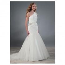wedding photo - Marvelous Satin & Tulle One Shoulder Neckline Mermaid Wedding Dresses with Lace Appliques - overpinks.com