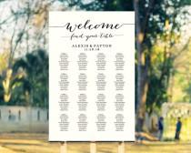 wedding photo -  Welcome Wedding Seating Chart Template in FOUR Sizes, Find Your Table Wedding Seating Chart Poster, DIY Printable, Reception Sign #BT104 - $15.50 USD