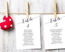 wedding photo -  Table Seating Cards Template 1-40, Wedding Seating Chart, DIY Table Cards, Sizes 4x6 AND 5x7, Seating Plan, Printable Table Cards #BT104 - $9.50 USD