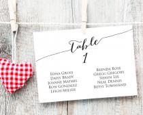 wedding photo -  Table Seating Cards Template 1-40, Wedding Seating Chart, DIY Table Cards, Sizes 4x6 Horizontal, Seating Plan, Printable Table Cards #BT104 - $9.50 USD
