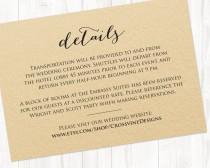 wedding photo -  Details Card Insert, Wedding Information Card Template, DIY Bride Invite Template, Printable Wedding Details Card Templates, #BT104 - $6.50 USD