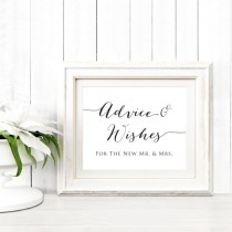 wedding photo -  Advice And Wishes For The New Mr And Mrs Sign Template, DIY Sign Printable, Wedding Reception Sign, Printable Wedding Templates #BT104