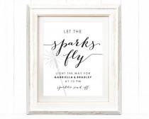 wedding photo -  Let The Sparks Fly Sparkler Send Off Sign, 8x10 DIY Sign, Instant Download, Wedding Reception Sign, Editable Printable Wedding Sign #BT104 - $6.50 USD