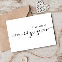 wedding photo -  I Can't Wait To Marry You Wedding Card Template, Personalized Custom Wedding Card To Groom To Bride, Printable Wedding Card Template, #BT104 - $6.50 USD