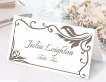 wedding photo -  Place Cards Wedding Place Card Template DIY Editable Printable Place Cards Elegant Place Cards Gray Place Card Tented Place Card - $6.90 USD