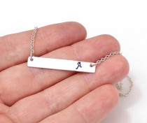 wedding photo -  Personalized Sterling Silver Bar Necklace, Pendant Necklace, Statement, Personalized Necklace Jewelry, Mom and Children, Family, Sister